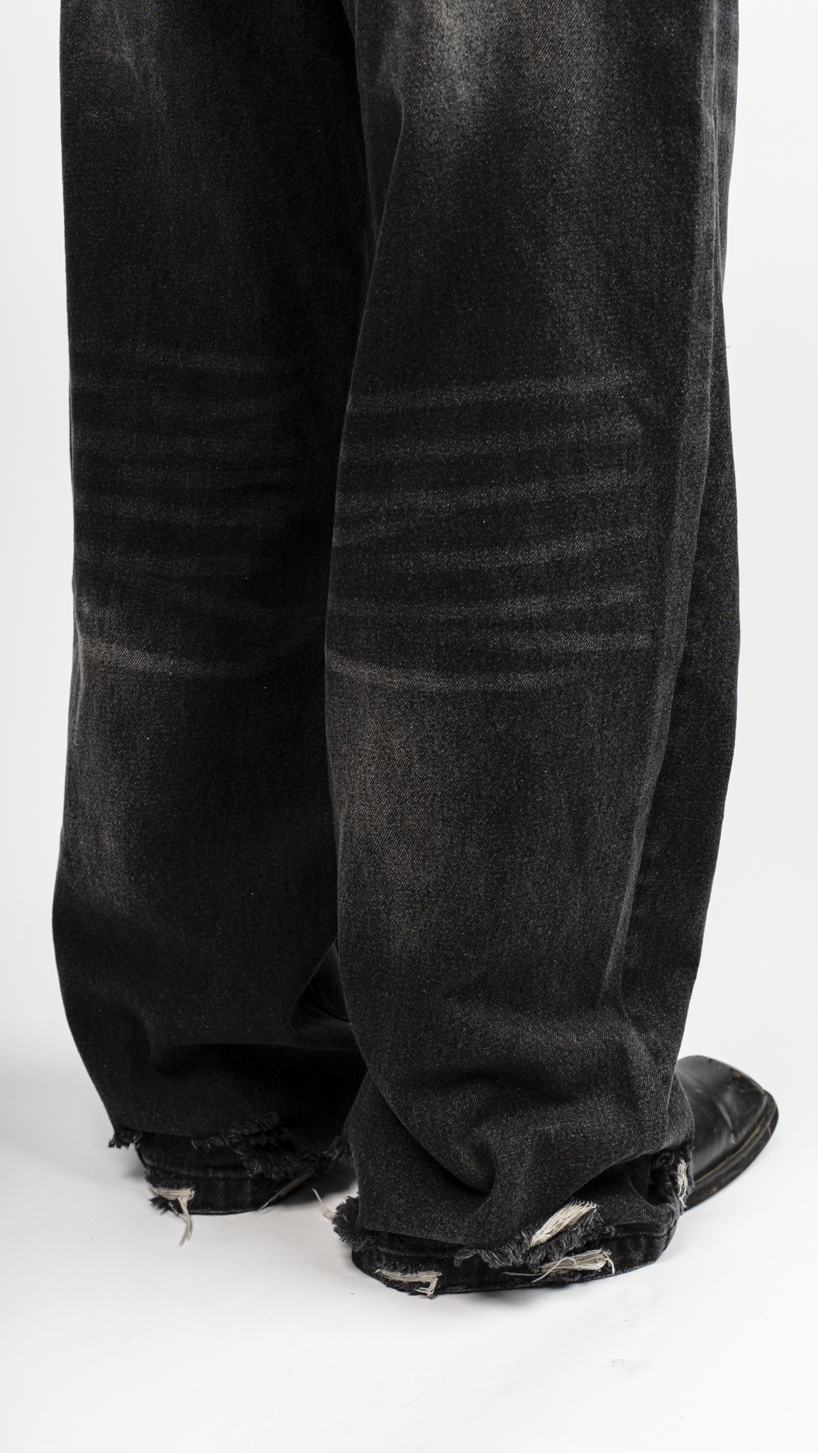 Denim Pleated Jeans