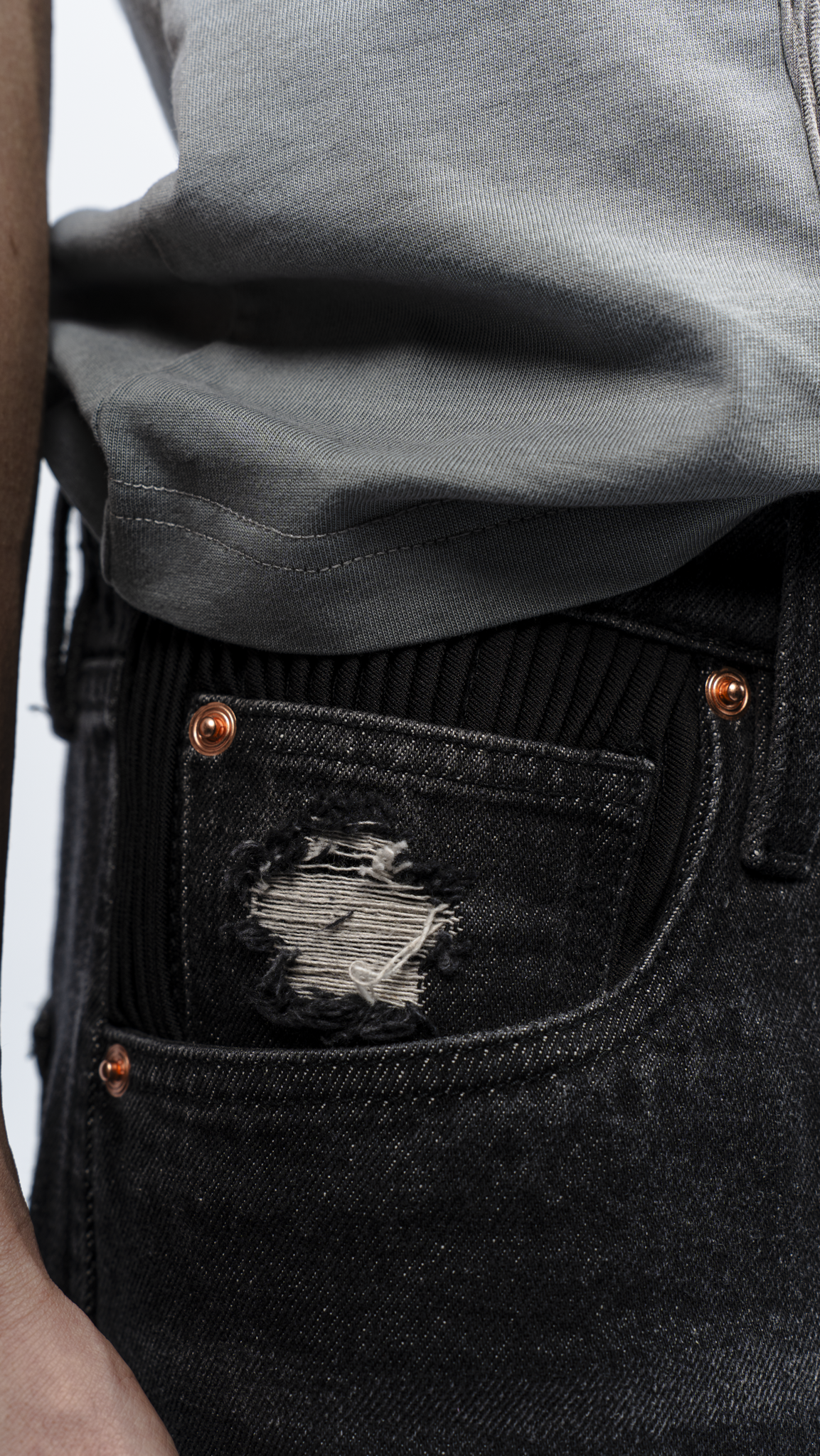 Denim Pleated Jeans