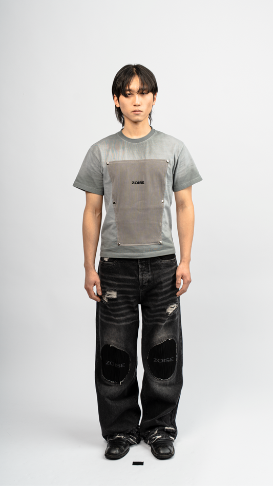 Denim Pleated Jeans